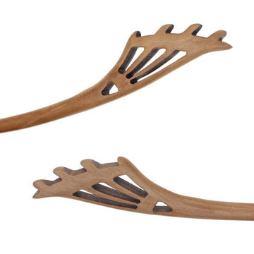 CrystalMood Carved Peachwood Hair Stick Sailing